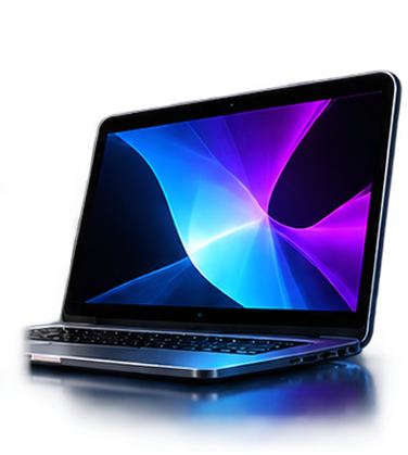 Laptop with a vivid abstract screen