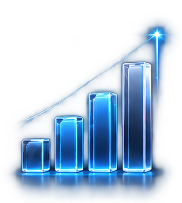Rising glass bar chart